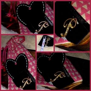 Vintage Gold Diamonite Dianond Accented Monogram Letter "P" Brooch